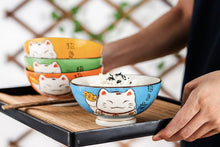 Load image into Gallery viewer, Cartoon Lucky Cat Ceramic Bowl