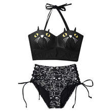 Load image into Gallery viewer, Cat Embroidery Bikini Swimsuit