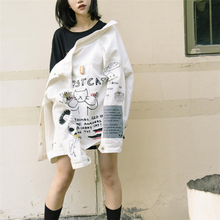 Load image into Gallery viewer, "LOST CAT" Denim Cartoon Cat Jacket