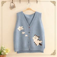Load image into Gallery viewer, V-Neck Cat Sweater