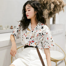 Load image into Gallery viewer, Vintage Cat Top Fashion Blouse