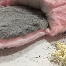 Load image into Gallery viewer, Black Pink Kawaii Claw Plush Slippers