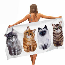 Load image into Gallery viewer, Cartoon Cat Microfiber Towel