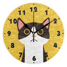 Load image into Gallery viewer, Round Cat Face Wall Clock