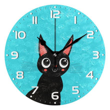 Load image into Gallery viewer, Round Cat Face Wall Clock