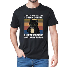 Load image into Gallery viewer, Funny Black Cat Men's Cotton T-Shirt