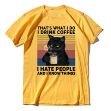 Load image into Gallery viewer, Funny Black Cat Men's Cotton T-Shirt