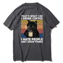 Load image into Gallery viewer, Funny Black Cat Men's Cotton T-Shirt