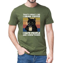 Load image into Gallery viewer, Funny Black Cat Men's Cotton T-Shirt