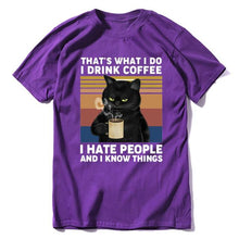 Load image into Gallery viewer, Funny Black Cat Men's Cotton T-Shirt