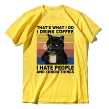 Load image into Gallery viewer, Funny Black Cat Men's Cotton T-Shirt