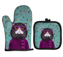 Load image into Gallery viewer, Cute Potholders Gloves Cat Pattern