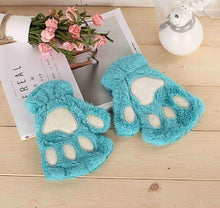 Load image into Gallery viewer, Cute Cat Paw Plush Mitten