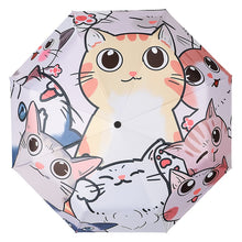 Load image into Gallery viewer, Cute Cat Three-Folding Umbrella