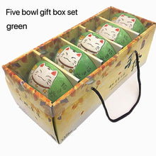 Load image into Gallery viewer, Cartoon Lucky Cat Ceramic Bowl