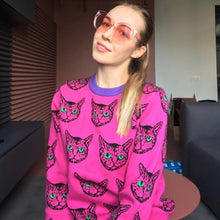 Load image into Gallery viewer, Runway Cute Cat Sweatshirt