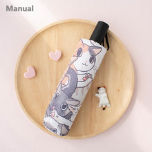 Load image into Gallery viewer, Cute Cat Three-Folding Umbrella