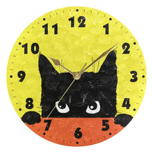 Load image into Gallery viewer, Round Cat Face Wall Clock