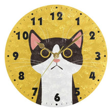 Load image into Gallery viewer, Round Cat Face Wall Clock
