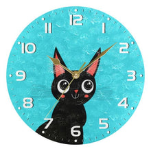 Load image into Gallery viewer, Round Cat Face Wall Clock