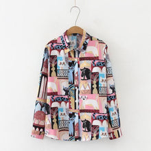 Load image into Gallery viewer, Colorful Cat Top Blouse