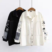 Load image into Gallery viewer, "LOST CAT" Denim Cartoon Cat Jacket