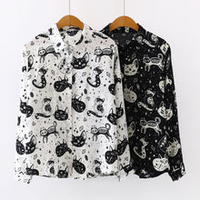 Load image into Gallery viewer, Women Cartoon Cat Blouses