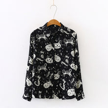 Load image into Gallery viewer, Women Cartoon Cat Blouses