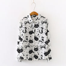 Load image into Gallery viewer, Women Cartoon Cat Blouses