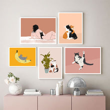 Load image into Gallery viewer, Funny Cat Canvas Wall Art Painting Gift