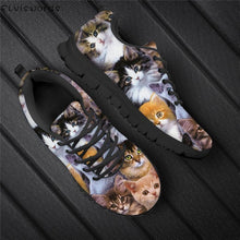 Load image into Gallery viewer, Women Sneakers Cat Print 3D