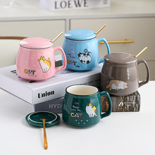 Load image into Gallery viewer, Cute Cat Ceramic Mug/Spoon