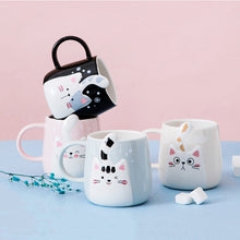 Load image into Gallery viewer, 400ml Cute Cat Ceramic Mug Set