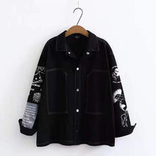 Load image into Gallery viewer, "LOST CAT" Denim Cartoon Cat Jacket