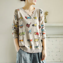 Load image into Gallery viewer, Kawaii Cartoon Cat Thin Sweater