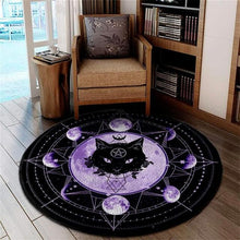 Load image into Gallery viewer, Round Rug Satanic Cat Mat