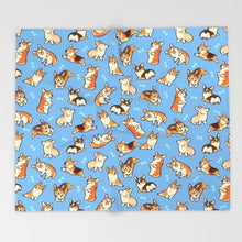 Load image into Gallery viewer, Corgi Cartoon Throw Blanket