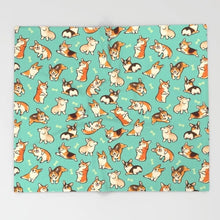 Load image into Gallery viewer, Corgi Cartoon Throw Blanket