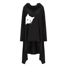 Load image into Gallery viewer, Graphic Cat Print Loose Hoodie