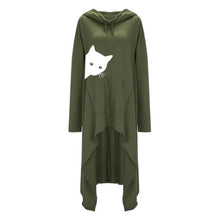 Load image into Gallery viewer, Graphic Cat Print Loose Hoodie