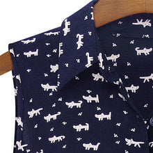 Load image into Gallery viewer, Casual Summer Cat Footprint Blouse