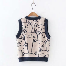 Load image into Gallery viewer, Sweater Cute Cat Women Vest