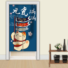 Load image into Gallery viewer, Japanese Noren Lucky Cat Doorway Curtain