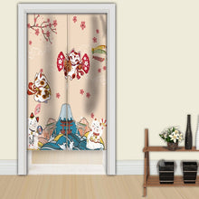 Load image into Gallery viewer, Japanese Noren Lucky Cat Doorway Curtain