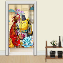 Load image into Gallery viewer, Japanese Noren Lucky Cat Doorway Curtain