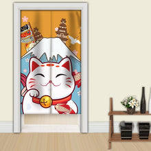 Load image into Gallery viewer, Japanese Noren Lucky Cat Doorway Curtain