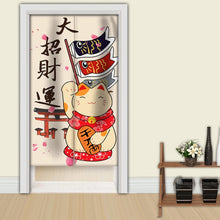 Load image into Gallery viewer, Japanese Noren Lucky Cat Doorway Curtain
