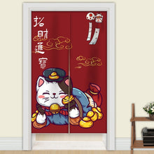 Load image into Gallery viewer, Japanese Noren Lucky Cat Doorway Curtain