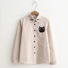 Load image into Gallery viewer, Fox Embroidery Long Sleeve Blouse