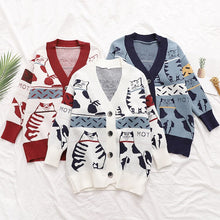 Load image into Gallery viewer, Cartoon Cat Cardigan Women Coat